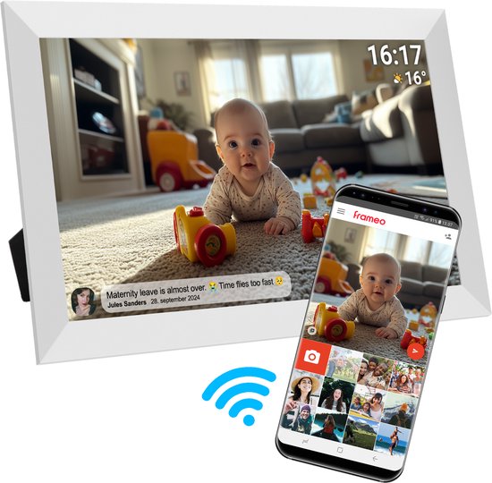 Denver Digitale Fotolijst 15.6 inch - XL - Full HD - Frameo App - Fotokader - WiFi - 32GB - IPS Touchscreen -PFF1504