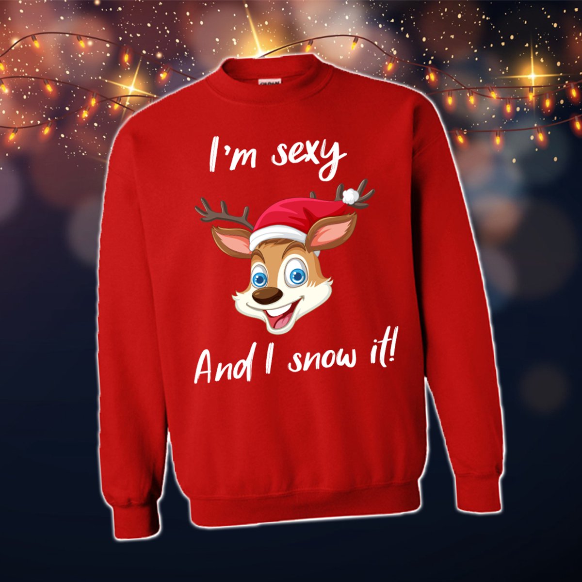Foute Kersttrui Dames & Heren - Kersttrui met tekst I'm sexy and i snow it | Kersttrui Maat L | Kersttrui Dames - Kersttrui Heren - Grappige Kersttrui met tekst | Namengigant | Incl. 2 jaar garantie
