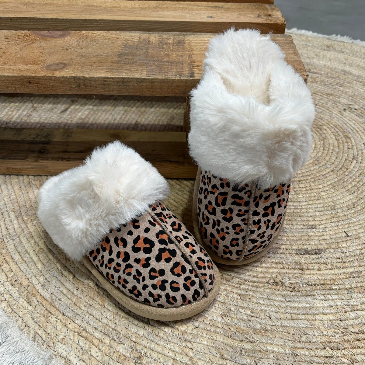 Cozy pantoffels leopard 37
