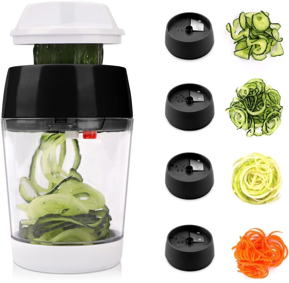 MKSS® Spiraalsnijder - Spiralizer - Mandoline Keukensnijder - Wit en Zwart