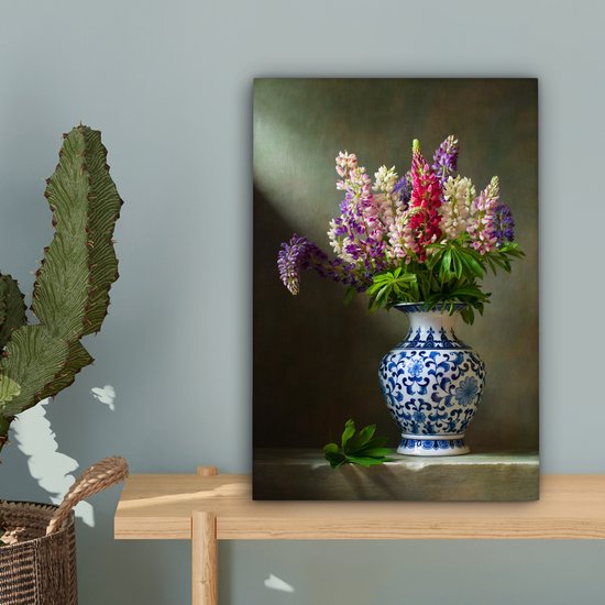 Tableau sur toile Nature morte - Vase - Fleurs - 20x30 cm - Décoration murale