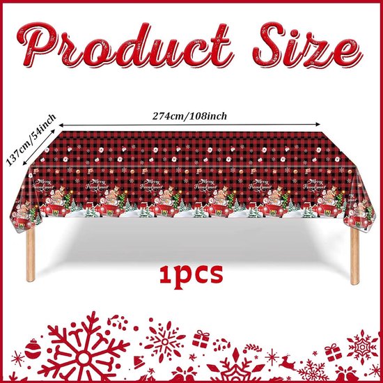 Tafelkleed voor Kerstmis, 137 x 25 cm, plastic kerstboom, peperkoekman- tafelkleden, wegwerp, dun, waterdicht, rechthoekig, kersttafelkleed, tafeldecoratie voor Kerstmis, Nieuwjaar, winter, wonderland