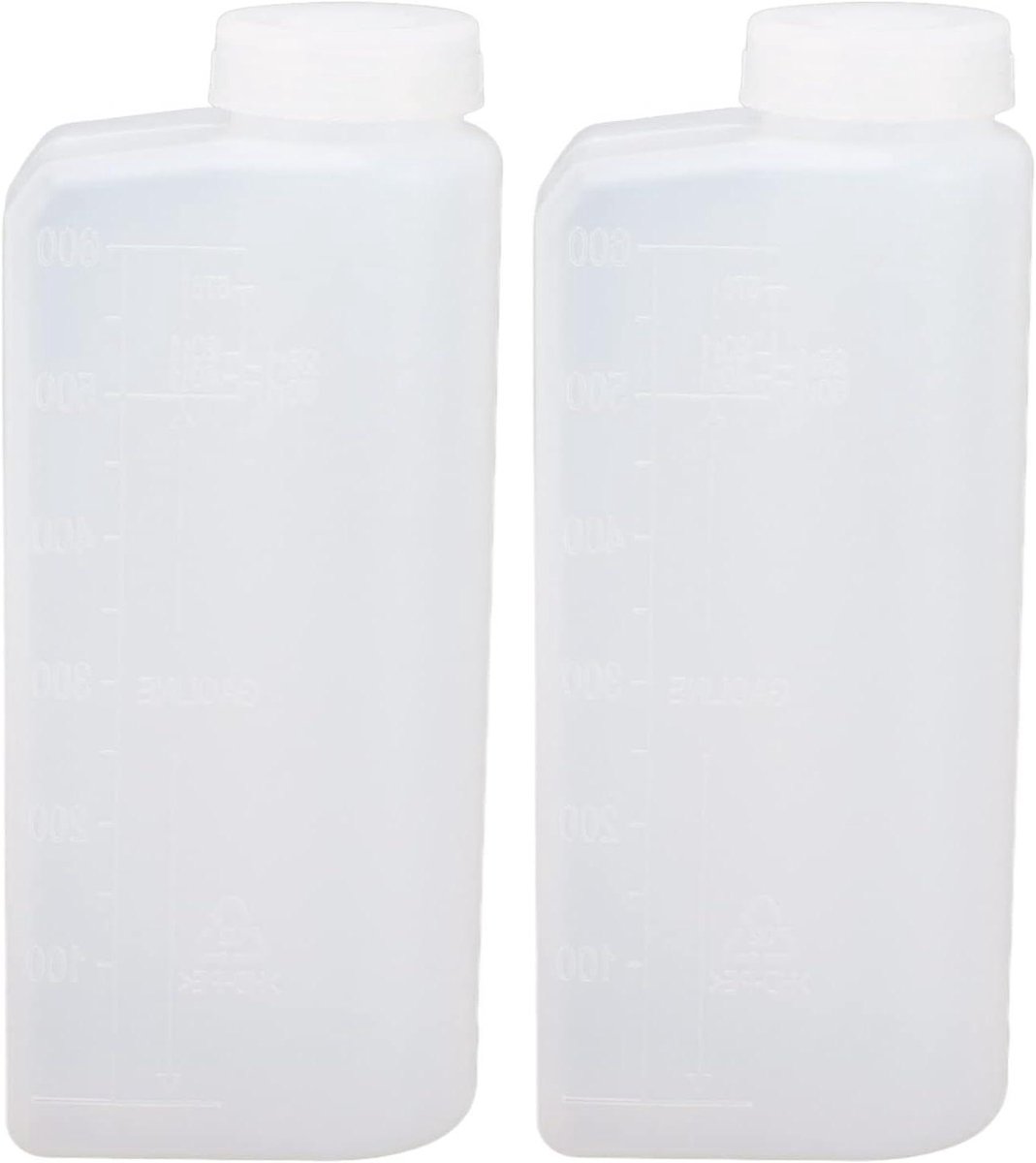 JHubers Goods - - 2-delige Brandstoffles Set, 600 Ml Nylon Kunststof Olie-maatbeker 2-takt Lichtgewicht Mengbeker - Brandstofmix voor Kettingzaag en Strijkmachine