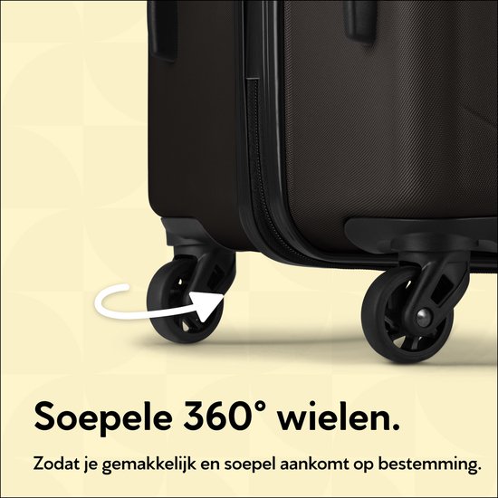 BHPPY Handbagage koffer 53x35x20cm - Handbagage trolley 33L - Lichtgewicht koffer 2.6kg - Reiskoffer met cijferslot - Zwart