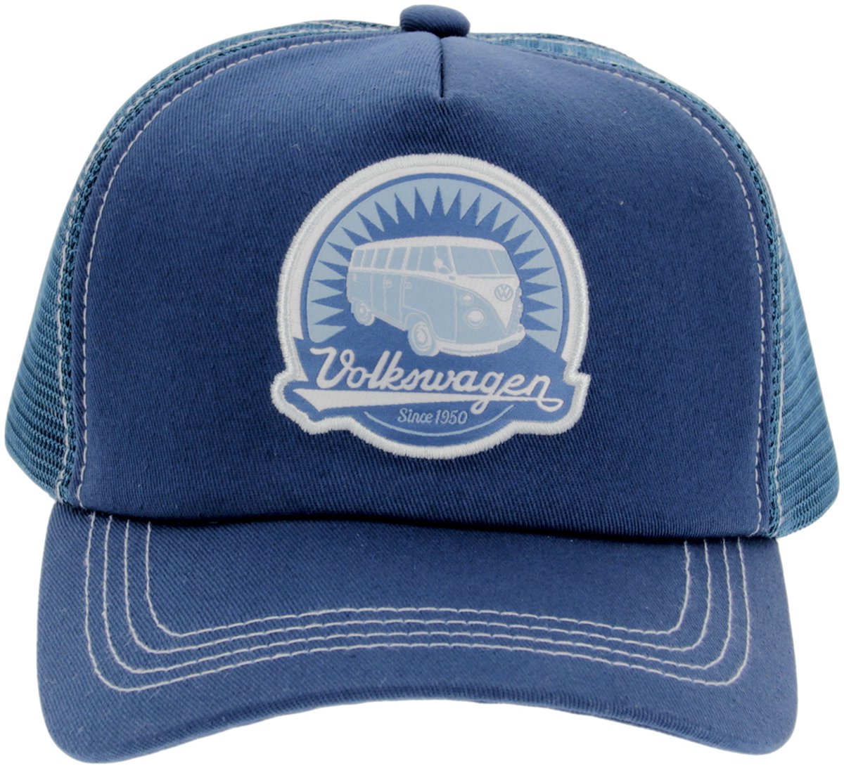 BRISA VW Collection - Volkswagen T1 Bulli Bus Retro/Vintage Mesh Trucker-Cap-Cappy, pet, muts voor heren/dames - flexibel verstelbaar & verkoelend