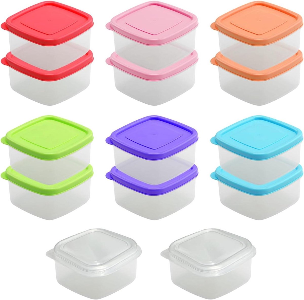 Opbergdozen voor voedsel met deksel, 14 stuks, herbruikbaar glas, magnetronbestendig.