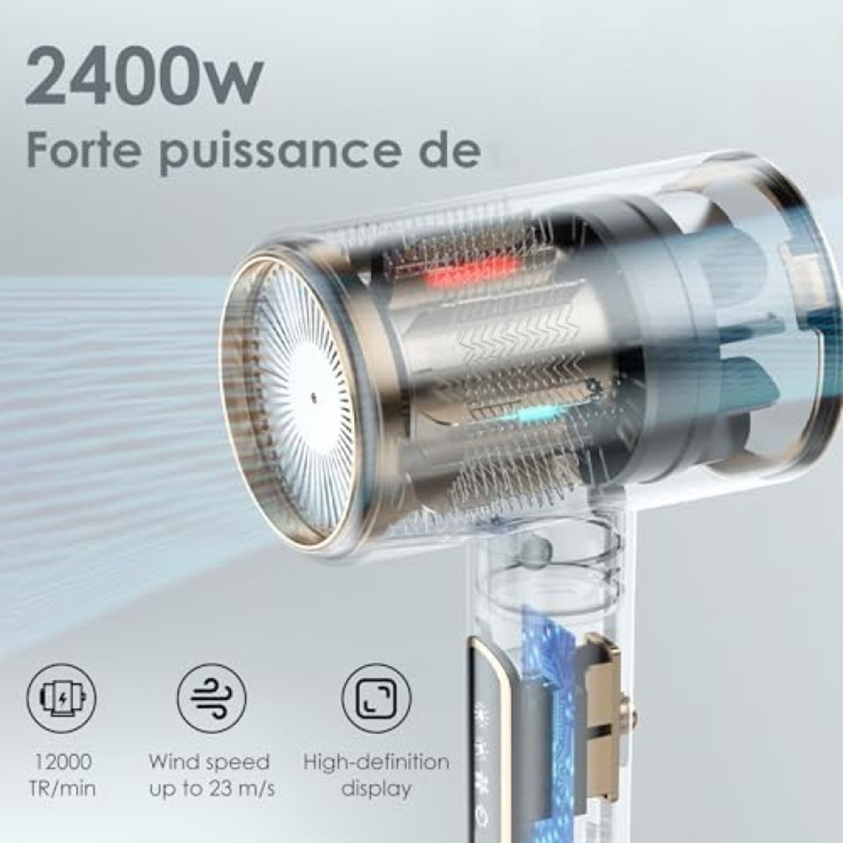 Shenzhen JPC Professionele Ionische Haardroger 2400W met - afbeelding 2