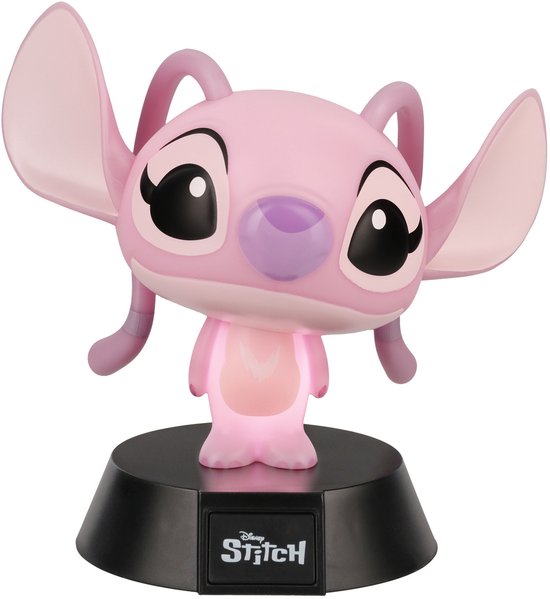 Lampe Icône Angel Disney Stitch, 11 cm, rose avec de grandes oreilles.