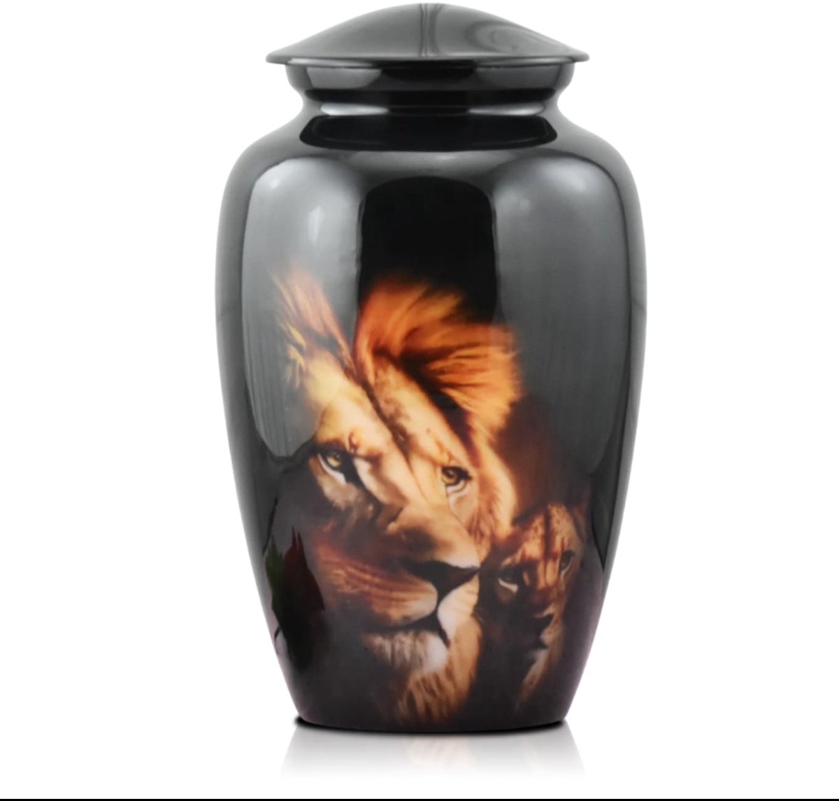 Akerz urn leeuwen - 3.5 Liter - Crematie Urn - Voor Huisdieren of Menselijk As - Crematie As - Urn - Begrafenis