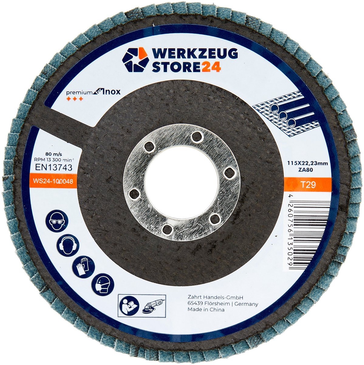 WS24 10x lamellenschijf 115 mm convex zirkonium-aluminiumoxide K ...