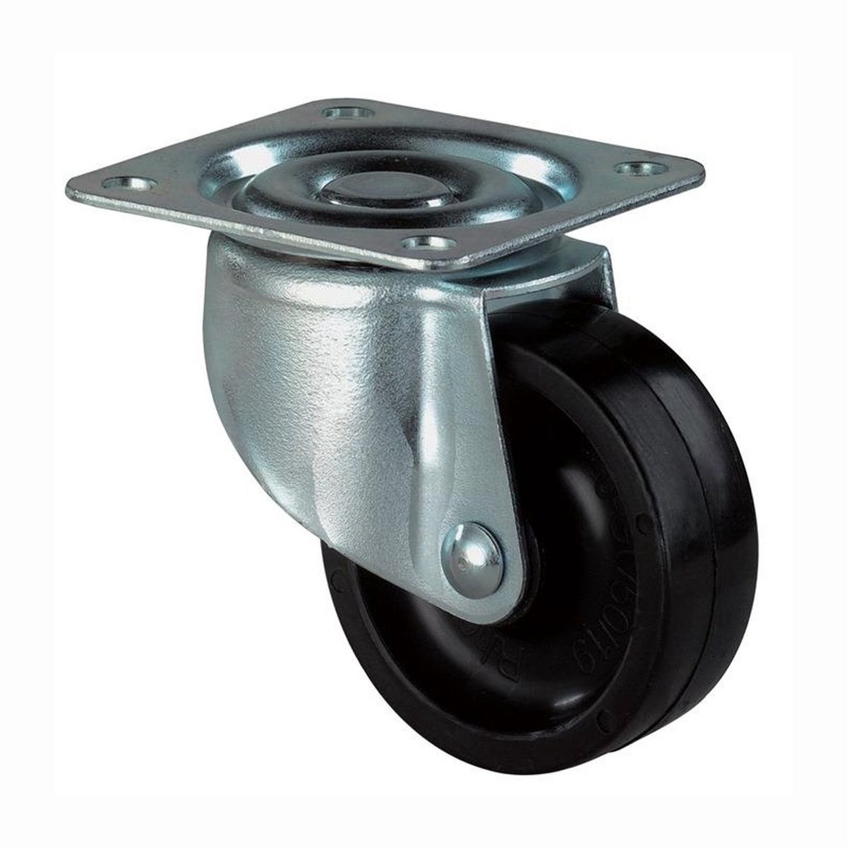 Zwenkwiel 25mm kunststof totale hoogte 34 mm