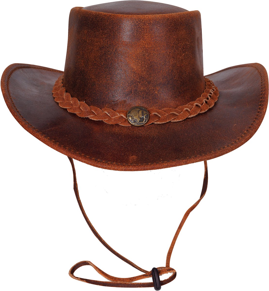 Urban 5884® - Cowboy - hat/Hoed - Chestnut - Cracker - 100% Leer - Uniseks - volwassene - Maat 2XL