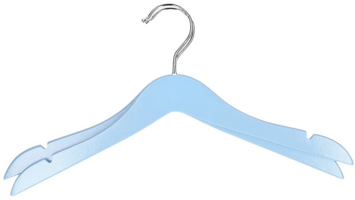 Storage Solutions kledinghangers voor kinderen - 2x stuks - hout - Klerenhangers - blauw