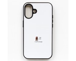 Hacebo® - you work I watch and judge telefoonhoesje - Quotes - mensen die houden van quotes - telefoonhoesjes - hond - quotes - verjaardagscadeau - verjaardag - cadeau - kado - geschenk - gift - hoesje geschikt voor iPhone 16