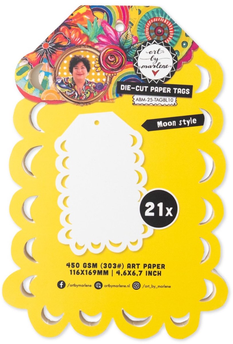 Die-cut paper tags Moon style - ABM 25 collection nr. 10