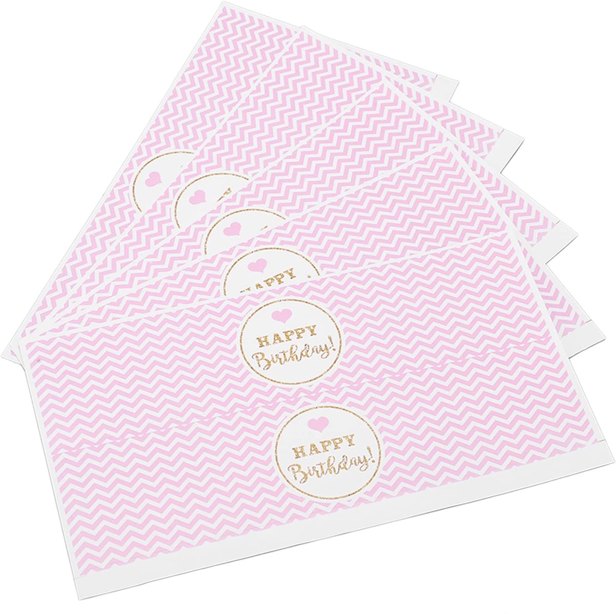 5 stuks Happy Birthday-etiketten voor waterflessen, 22,1 x 12,2 cm roze wit zelfklevende waterfles etiketten decoratie voor verjaardagsfeestje bruiloft