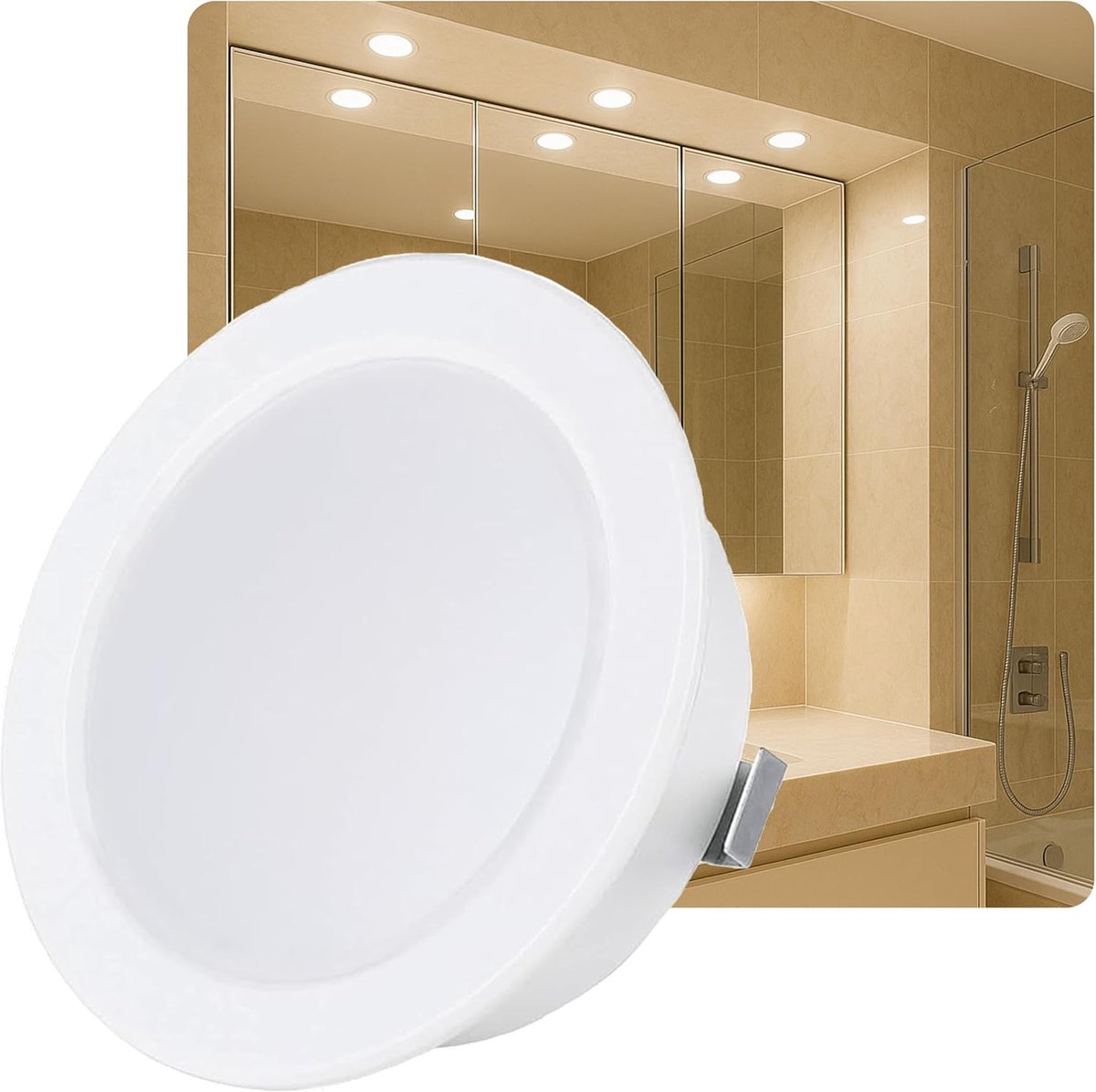 Platte Inbouwlamp 12V - Ultra Vlak, IP44, Warm Wit, Mini Lamp voor Vochtige Ruimtes