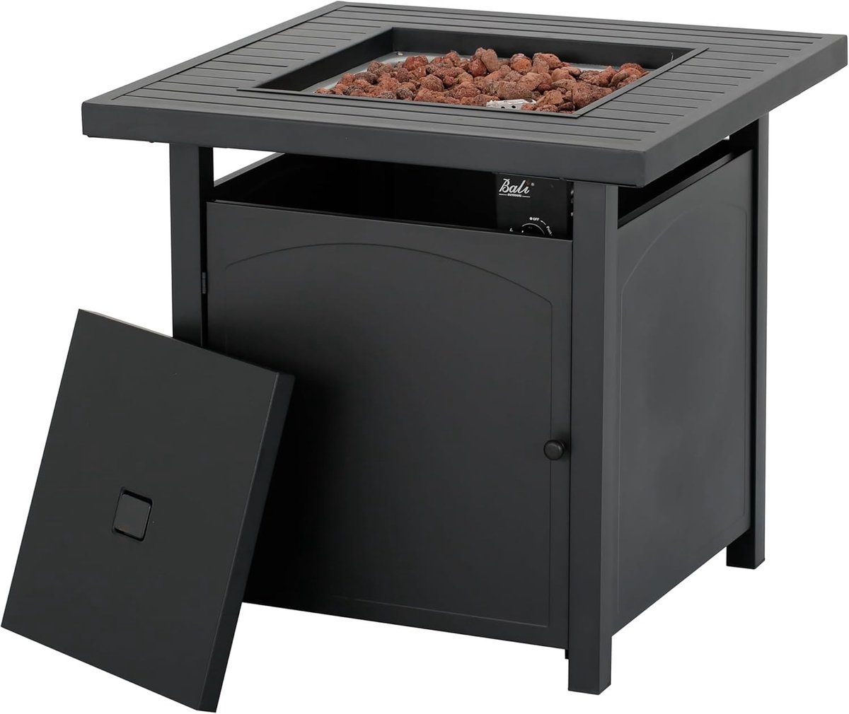 Gas Heater voor Buiten - Echte Vlam Brazier voor Tuin en Terras - Gashaard met Lavastenen