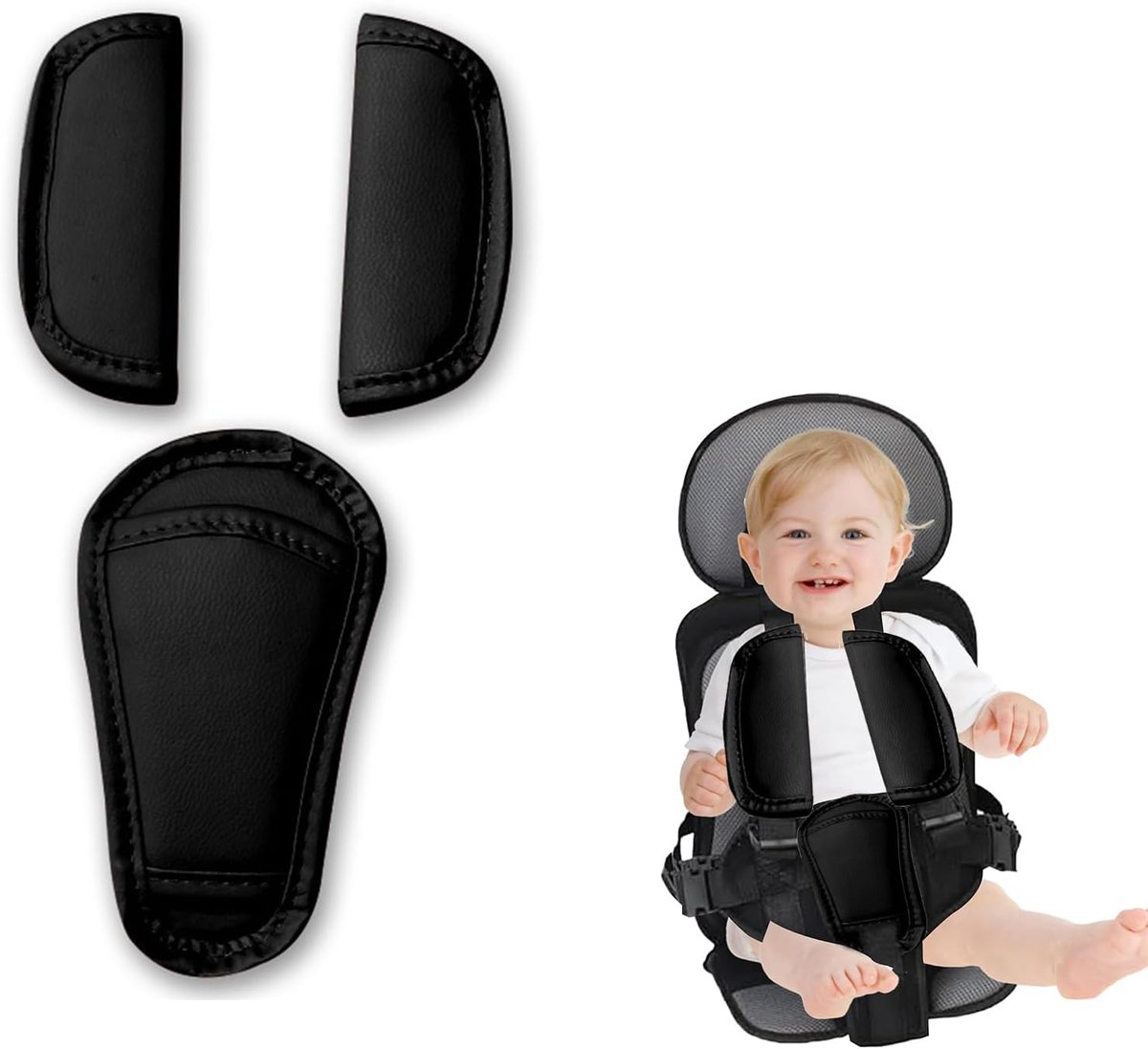 Image of 3-delige set veiligheidsgordelhoes voor kinderen - Verstelbare gordelbescherming en schouderbanden