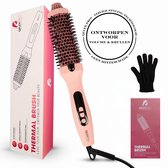 QFLEX PRO® Thermal Brush - Keramische Warmteborstel - Krultang - Krulborstel - Fohnborstel - Airstyler - Warmteborstel - Krullen borstel - 38 mm – 15 Sec Opwarming – Glanzend, Pluisvrij & Zijdezacht Haar – 10 Warmtestanden – Haarborstel 2m Snoer