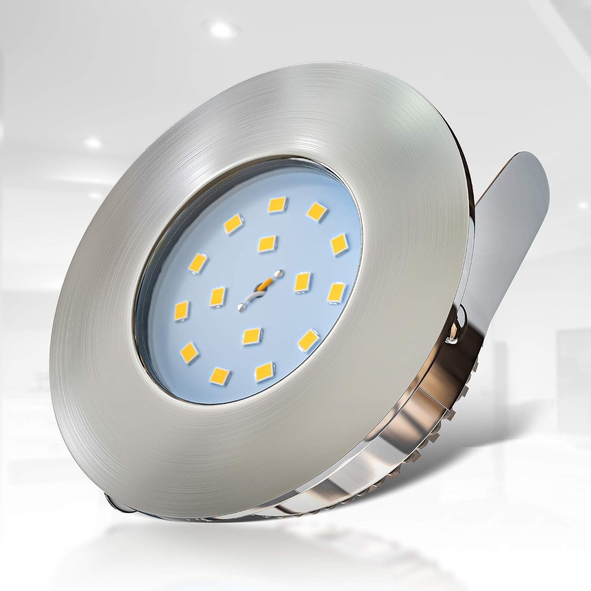 Inbouwspots badkamer LED Dimbaar Ronde IP44 7.5 cm 3-Pack