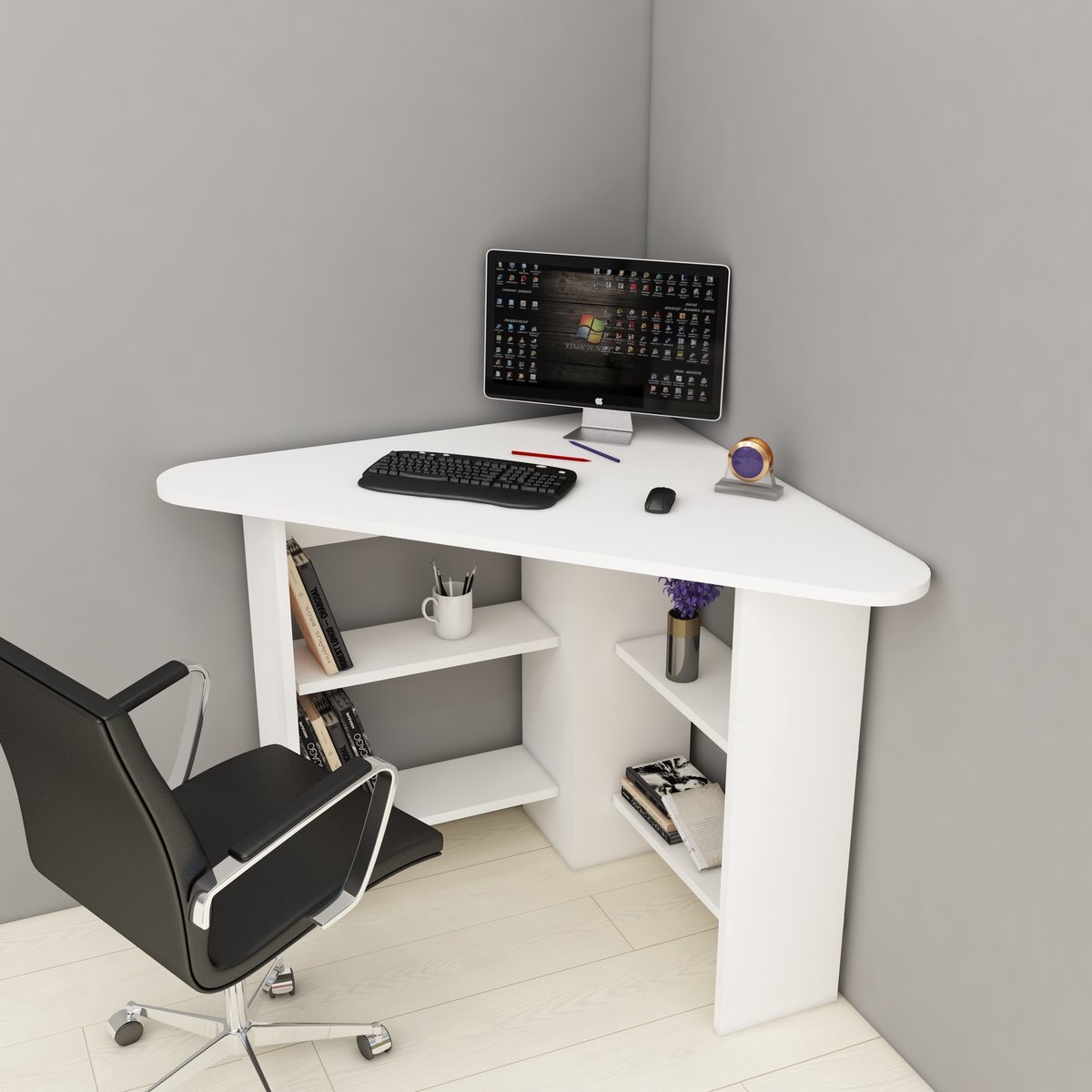 Skye Decor Stijlvol Bureau - Wit Melamine - 80x73,8x80cm - Perfect voor Thuis & Kantoor