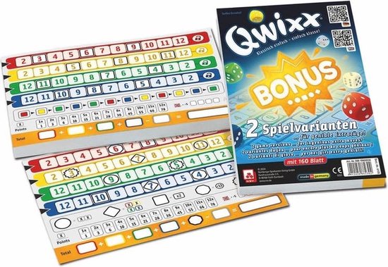 White Goblin Games - Qwixx Bonus dobbelspel - 2 Nieuwe spelvarianten met 80 scorebladen