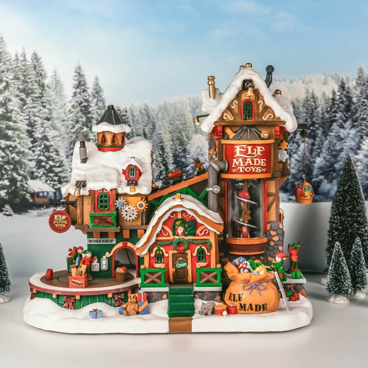 Lemax Elf Made Toy Factory Kerstdorpen - Met verlichting - 4.5V Adapter (AA) – foto 7