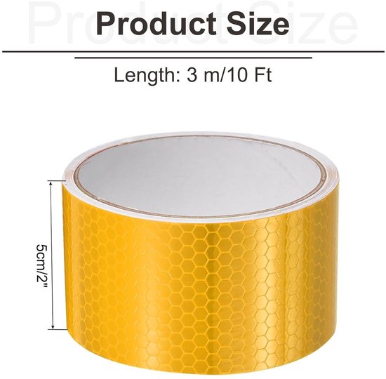 Allecto Plus Reflecterend Plakband 5 Cm X 3 M Geel Waarschuwingstape 