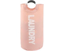 Opvouwbare wasmand - 82 liter inhoud - Wasverzamelaar met handvat - Oxford stoffen wasmand - Waterdichte waszak - Wasmand - Draagbare wassorteerder - Opbergcontainer - Flessenverzamelaar-Roze
