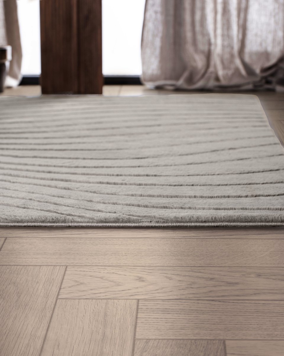 Carpetique Vloerkleed Rechthoek - 160x230 cm – Beige - Antislip – Japandi & Scandinavisch Woonkamer Tapijt