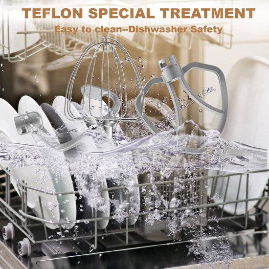 Mixer Met Mengkom - Mixer - Mixer Met Mengkom Keukenmachine - Mixer Met Kom - Mixer Keukenmachine - Mixers Met Mengkom - Keukenmachine - Keukenmachines - Inclusief Garde/Deeghaak/Menghaak - 6 Snelheden - 1500W - 220V - Vaatwasserbestendig van Merkloos — afbeelding 5