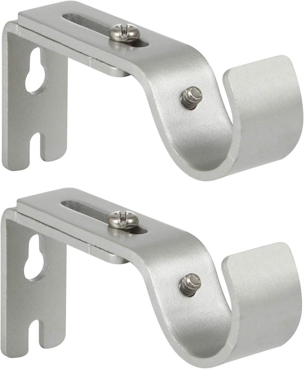 Robuuste verstelbare gordijnroedebeugels voor 1" stangen, zilver (set van 2)