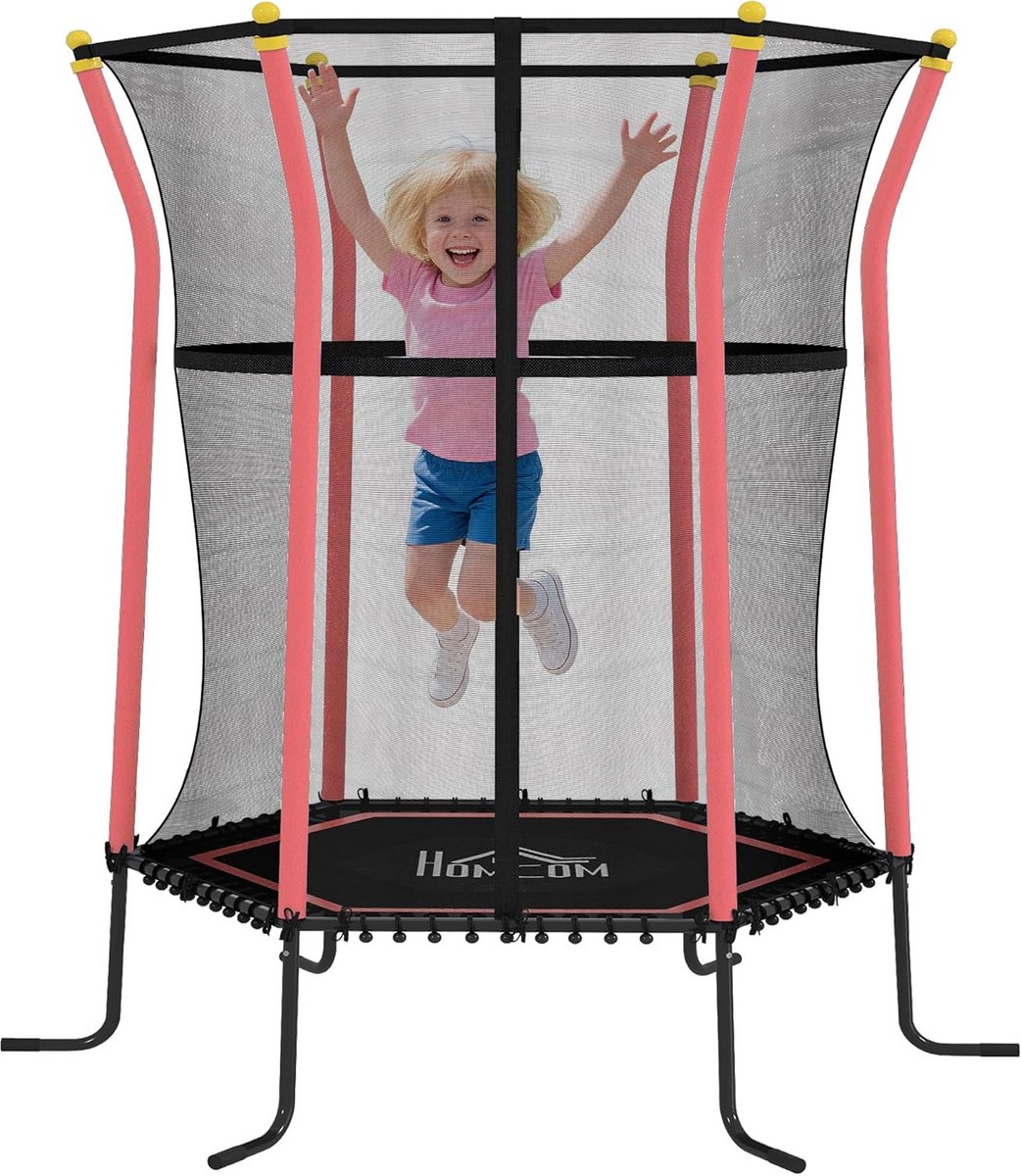 Kinder Trampoline met Veiligheidsnet en Ritsdeur Duurzaam en Stabiel