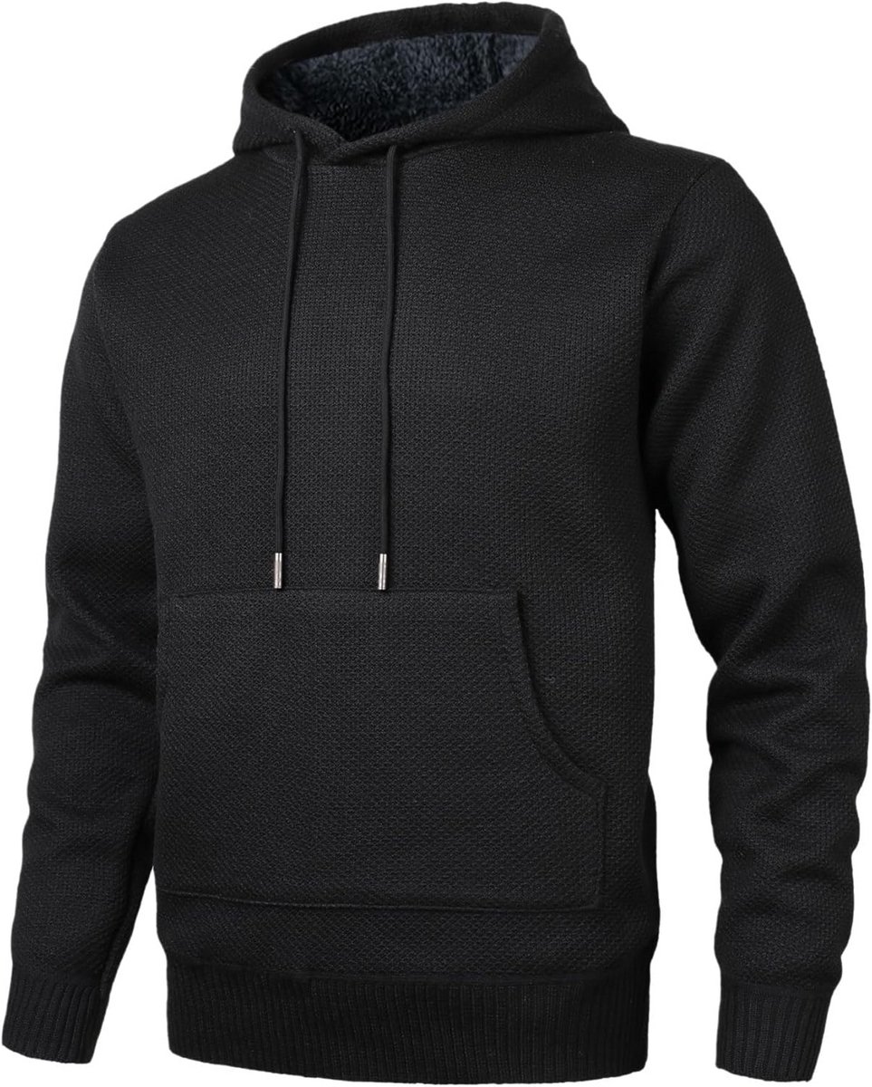 Heren Gebreide Hoodie Fleece Trui Casual Lange Mouwen