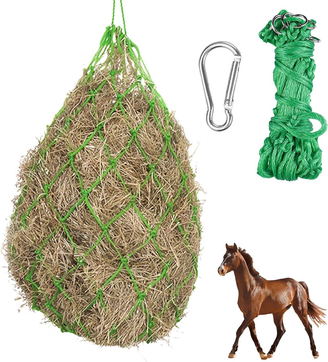 Groot Hooinet voor Paarden 100 cm - Langzaam Voeren en Minder Verspilling