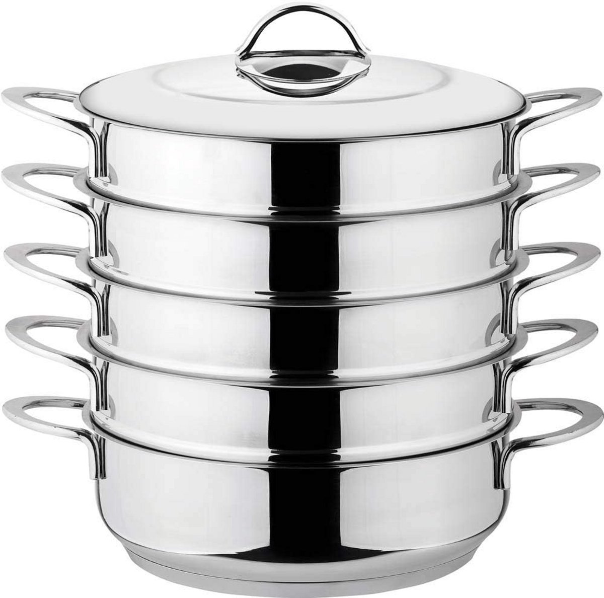 Stoomkoker Set van Roestvrij Staal met Deksel 26 cm Geschikt voor Inductie