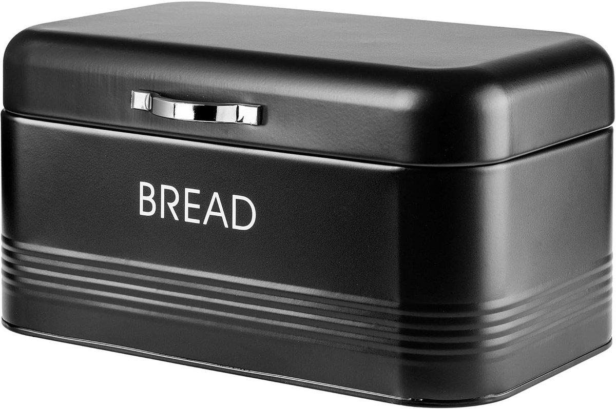Broodtrommel van Geborsteld Staal met Deksel voor Langer Vers Brood
