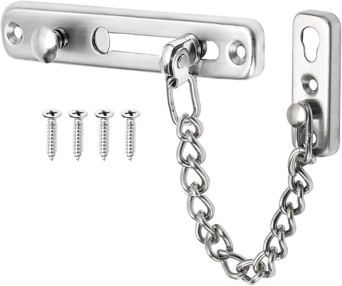 Deurbeveiliging met Ketting - Anti-Diefstal Slot voor Hotel of Thuis - RVS Drukslot