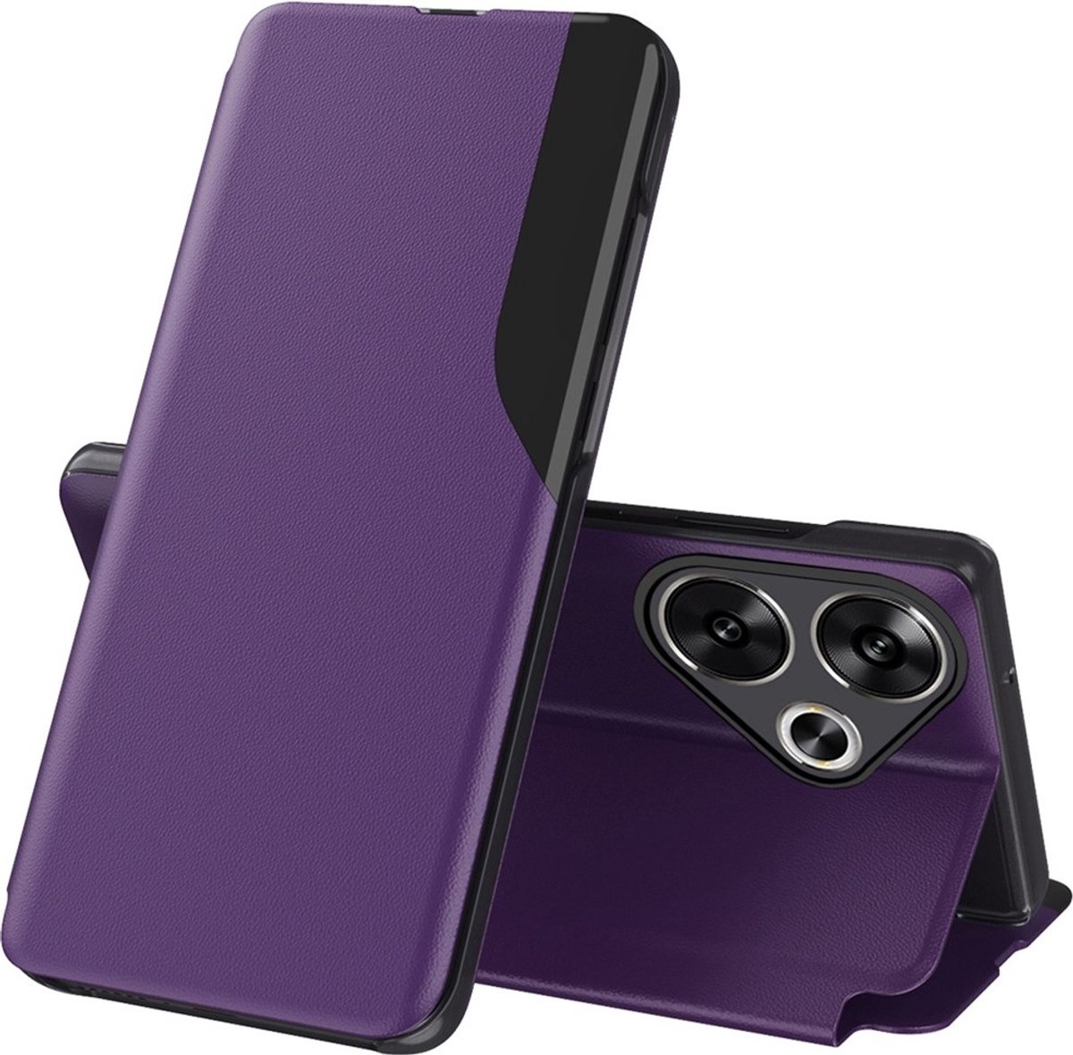 Hoesje geschikt voor Xiaomi Poco F6 - Phonesta Smart View Side Book Case - Paars