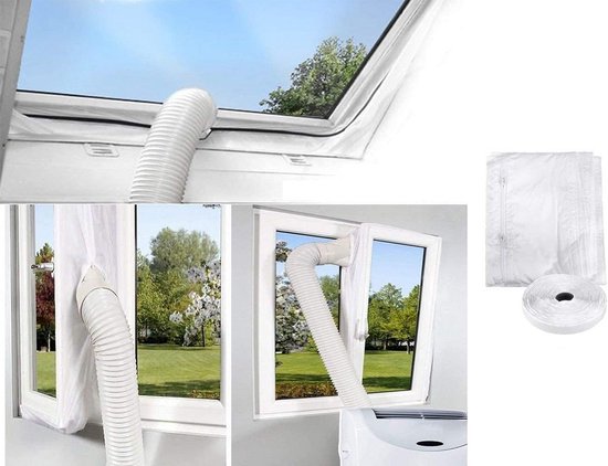 Universele Raamafdichting Mobiele Airco Afzuigslang Waterdicht Wasbaar 400 cm Klittenband