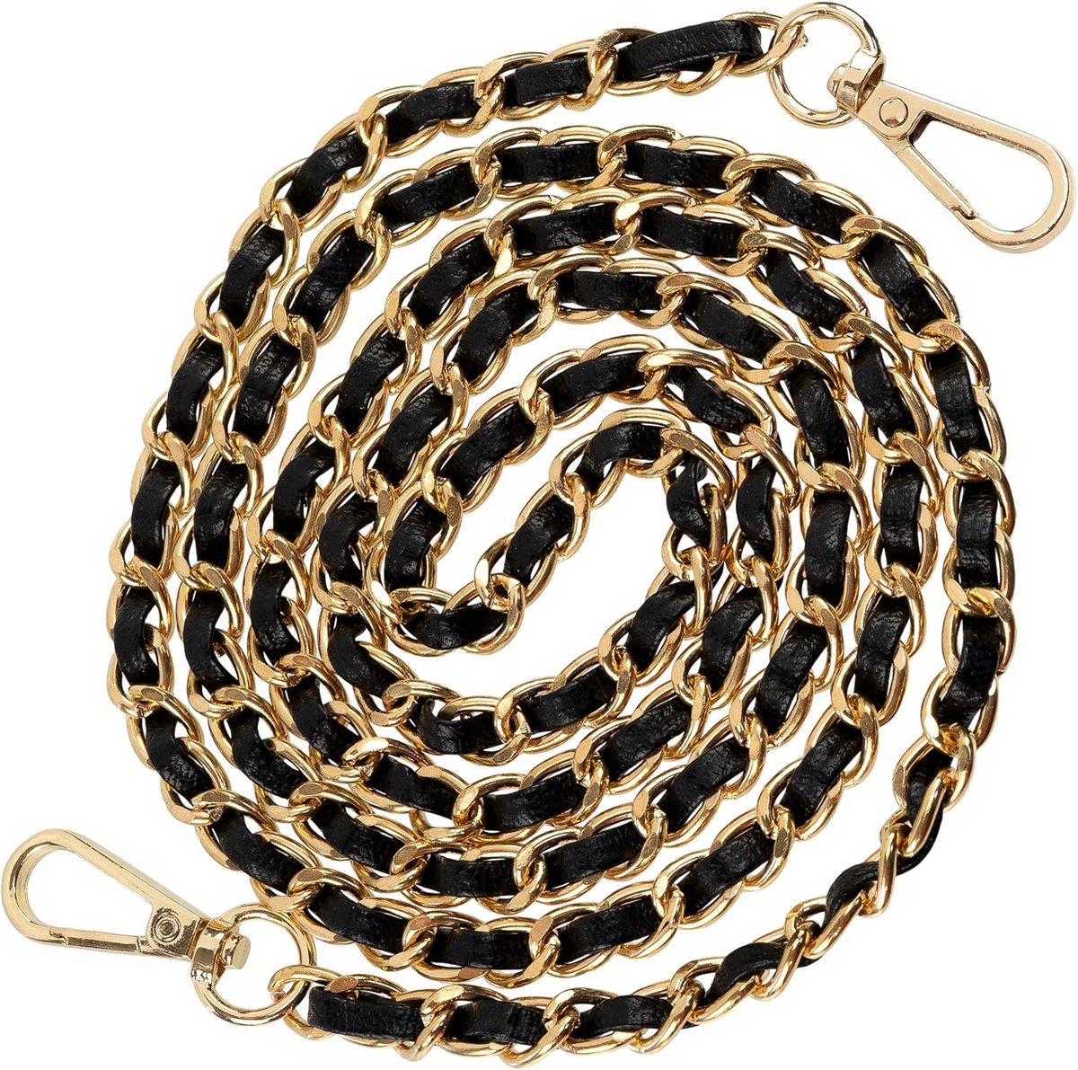 Lange Schoudertas Ketting 120 cm Goud - Metaal met Kunstleer voor Handtassen en DIY Projecten
