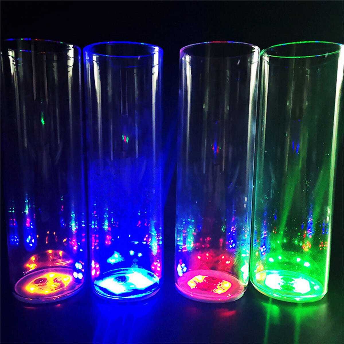 Lichtgevende onderzetters - LED - Sfeervolle verlichting - Glazen onderzetters - Tafel decoratie - Feestversiering - Meerdere kleuren - Roze/groen/blauw/rood/wit/knipperen - Jonyx