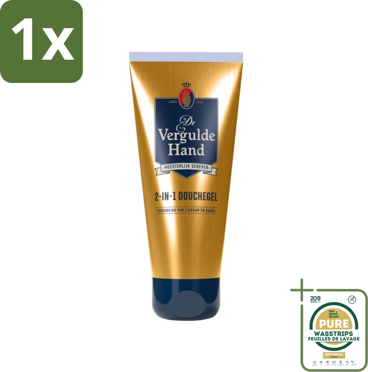 1 x De Vergulde Hand - Shower Gel - 2 in 1 - 200 ml- 2-in-1 Douchegel - Douchegel - Vergulde Hand - Douchegel 2 In 1 - Douchegel Voor Mannen