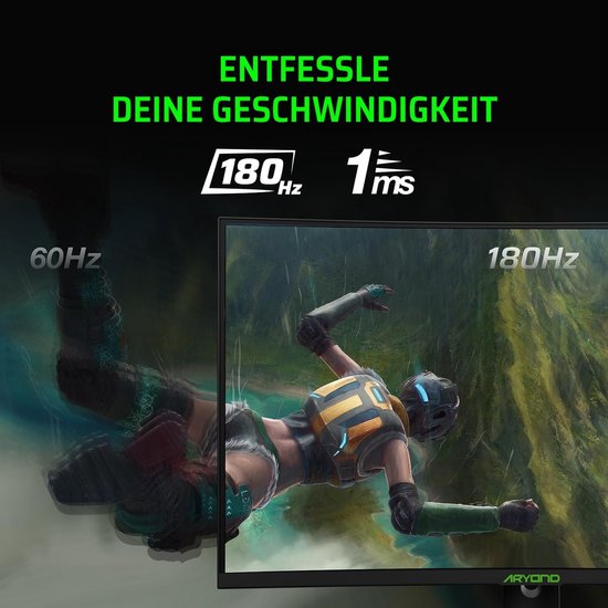 32 inch Gebogen QHD Gaming Monitor - 180Hz, 1ms Reactietijd, HDR 10, FreeSync/G-Sync Compatibel van Merkloos — afbeelding 2