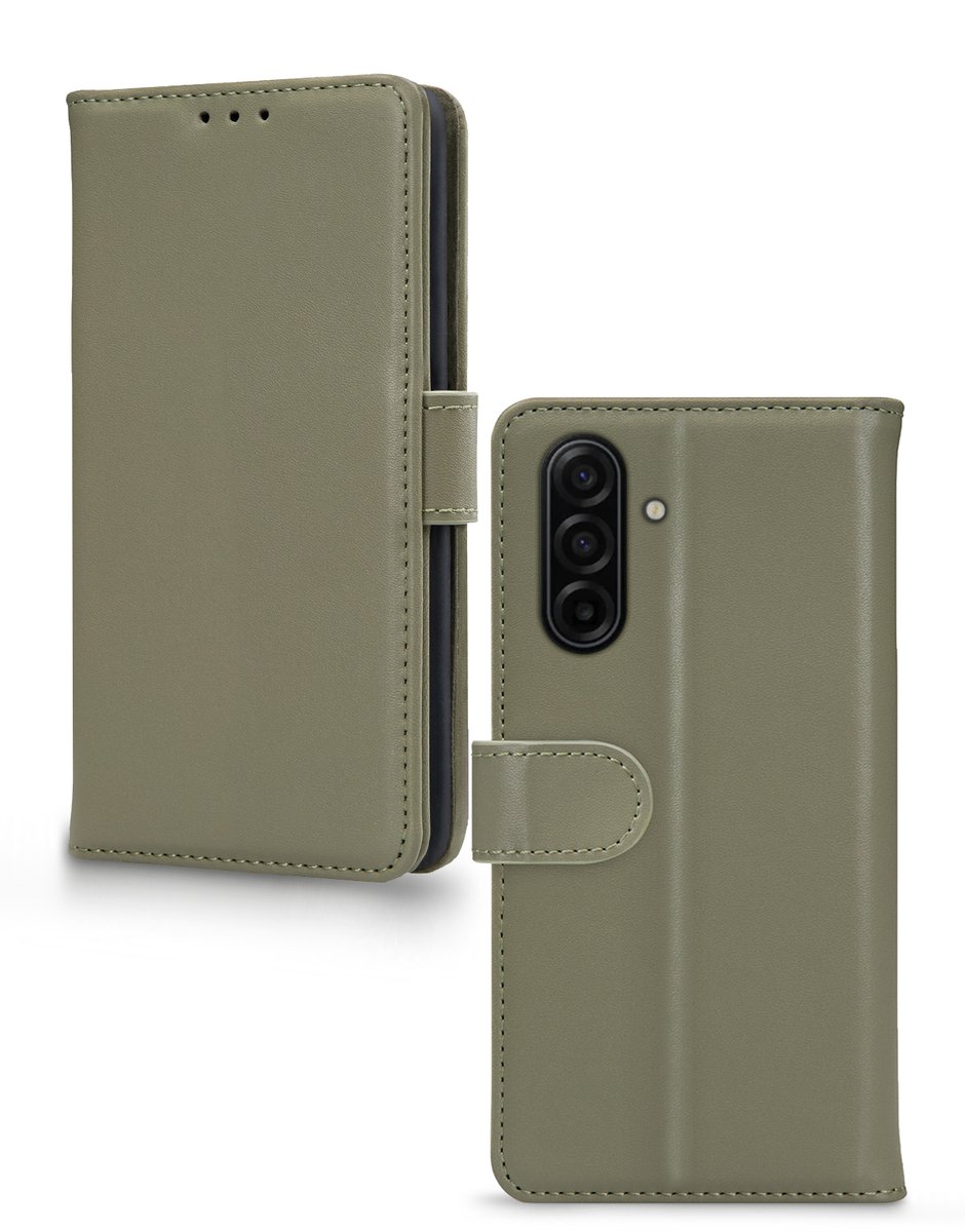 Mobilize Telefoonhoesje geschikt voor Samsung Galaxy A17 Hoesje | Mobilize Premium Gelly Bookcase Portemonnee | Pasjeshouder voor 3 Pasjes | Telefoonhoesje voor Pinpas / OV Kaart / Rijbewijs - Groen