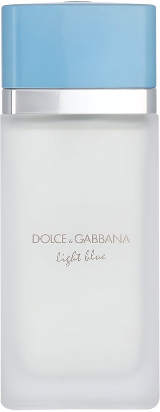 Dolce & Gabbana Light Blue Eau de Toilette fles met lichtblauwe dop en zilveren band.