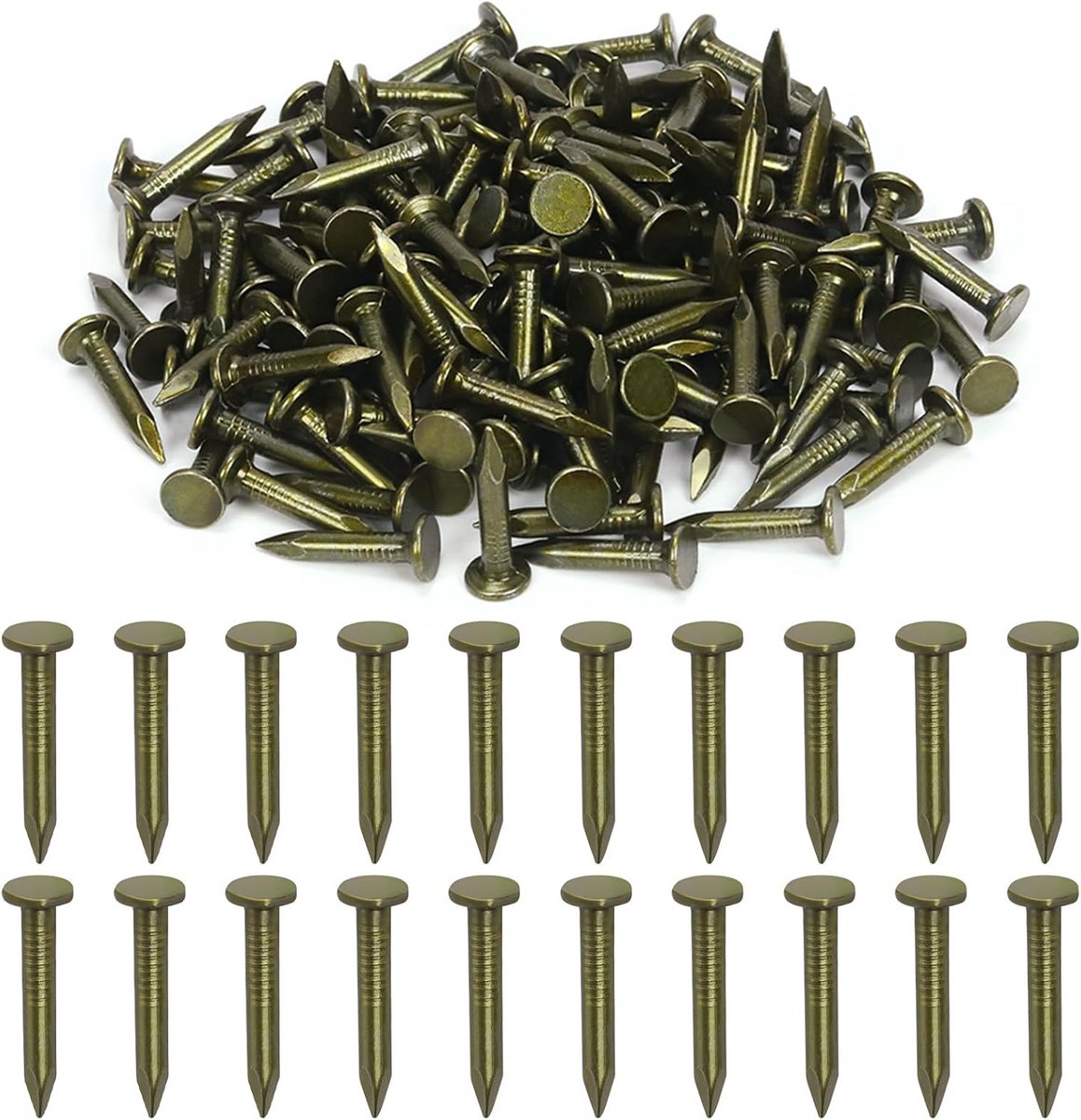 Dakbedekking Nagels - Stalen Spijkers - Dak Vilt Bevestigen - Corrosiebestendig Staal - 300 Stuks 1 Inch - Gelakt Zilver