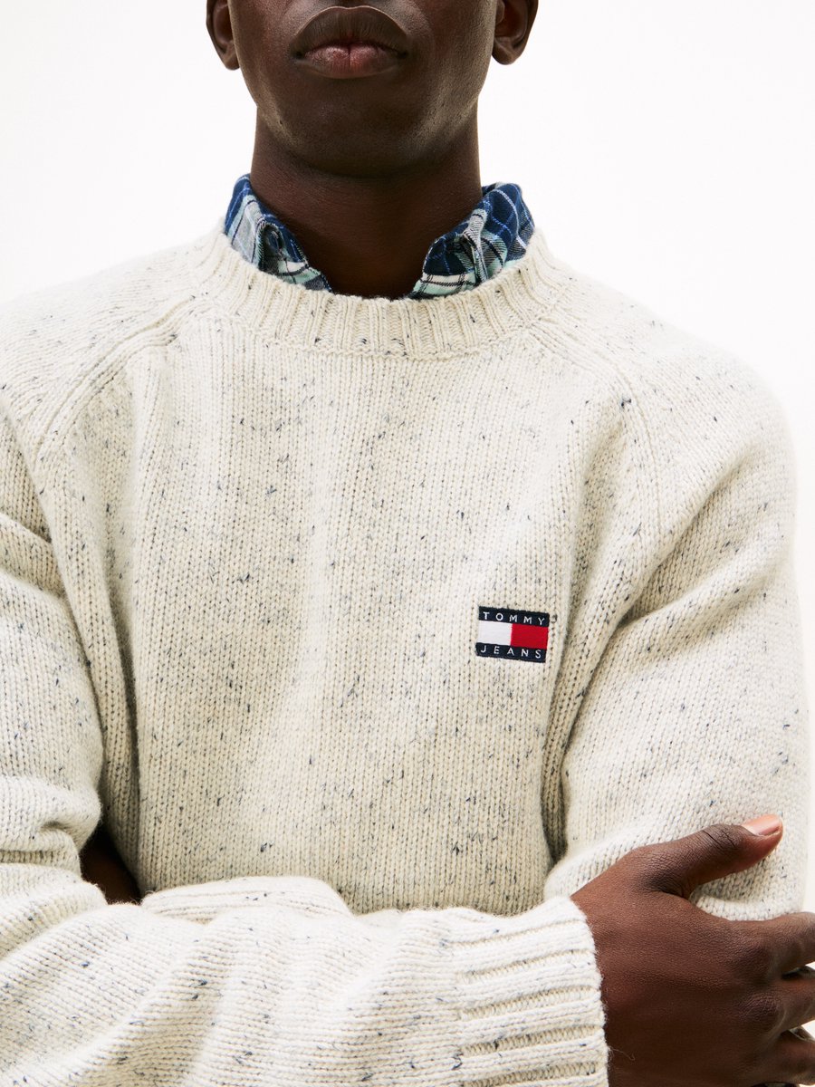 Tommy Jeans Trui Tjm Reg Badge Sweater Dm0dm22353 Ybh Ancient Mannen Grijs