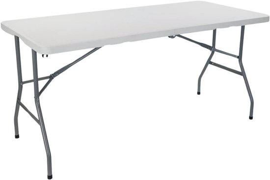 Opvouwbare Tafels 150 cm Wit - Inclusief Catering Tafelhoes - Perfect voor Feesten en Evenementen — afbeelding 5